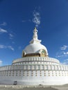 Shanti stupa to Leh in Ladakh, India.