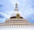 Shanti Stupa view in Leh, North India Royalty Free Stock Photo