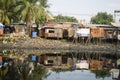 Portrait of Shantytown Along River Royalty Free Stock Photo