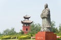 Sima Guang Statue at Sima Guang Temple (Sima Wengong Ci). a famous historic site in Yuncheng, Shanxi, China. Royalty Free Stock Photo