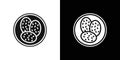 shaobing icon Flat vector set outline