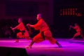 Shaolin Kung Fu Demonstration by young apprentices at the Shaolin Temple Royalty Free Stock Photo