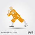 Shaolin monk man. Flat glyph icon