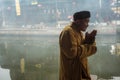 SHAOXING, CHINA: A chinese old man praying