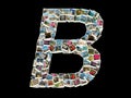 Shape of B letter (latin alphabet ) made like travel photo collage Royalty Free Stock Photo