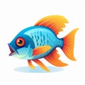 Shape barramundi vector restaurant betta fish colour tropical yellow ocean fish channa vector png