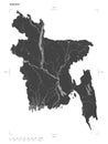 Bangladesh shape on white. Bilevel