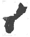 Guam - USA shape on white. Bilevel