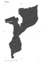 Mozambique shape on white. Bilevel