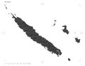 New Caledonia shape on white. Bilevel