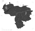 Venezuela shape on white. Bilevel