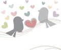 Shape bird and colorful heart pattern on white background Royalty Free Stock Photo