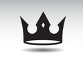 Shape of black king crown icon. Vector Illustration