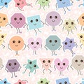 Shape cartoon simply white seamless pattern Royalty Free Stock Photo