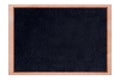 Shape chalkboard wood frame with black surface.