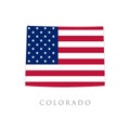 Shape of Colorado state map with American flag. vector illustration. can use for united states of America indepenence day, Royalty Free Stock Photo