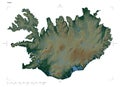 Iceland shape on white. Physical
