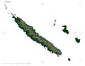 New Caledonia shape on white. Physical