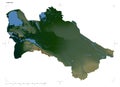 Turkmenistan shape on white. Physical Royalty Free Stock Photo