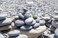 The shape of the colored stone on the sea shore during the day i Royalty Free Stock Photo