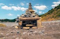 The shape of the colored stones on the seashore day in the sun o Royalty Free Stock Photo