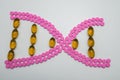 Shape of DNA made from pills Royalty Free Stock Photo