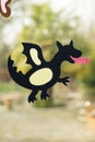 Shape of a dragon made with paper as handicraft activity for chi