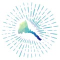 Shape of Eritrea, polygonal sunburst.