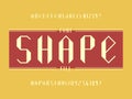 Shape fill font. Vector alphabet