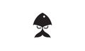 Shape fish tail with mustache logo vector icon illustration design Royalty Free Stock Photo
