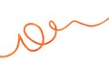 shape or force orange wire cable of usb and adapter into a curve or angle isolated on white background with clipping path.