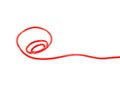 shape or force orange wire cable of usb and adapter into a curve or angle.