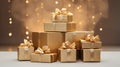 shape gift box gold Royalty Free Stock Photo