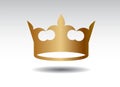 Shape of golden king crown icon. Vector Illustration