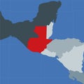 Shape of the Guatemala in context of neighbour.