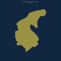 Shape of Hawakil Island. Eritrea. Yellow