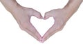 Shape of a heart made by male hands Royalty Free Stock Photo