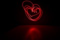 The shape of the heart photography with lightining painting