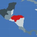 Shape of the Honduras in context of neighbour.