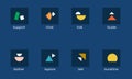 Shape icons concept for business departments