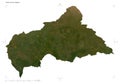 Central African Republic shape on white. Low-res satellite