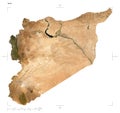 Syria shape on white. Low-res satellite