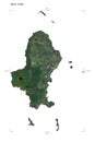 Wallis Island shape on white. Low-res satellite