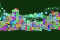 Shape of mixed, abstract background pattern. Bubbles, digital, design & canvas. Royalty Free Stock Photo