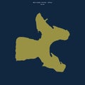 Shape of Nora Island. Eritrea. Yellow