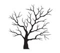 Shape of black Tree without leaves. Vector outline Illustration. Plant in Garden Royalty Free Stock Photo