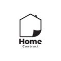 Shape paper with home contract logo design vector graphic symbol icon sign illustration creative idea Royalty Free Stock Photo
