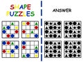 Shape puzzles set printable activity page vector illustration