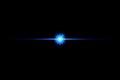 Shape, Single Line, Light Beam, Spotlight, Star. Blue neon lines with light effects isolated on black transparent