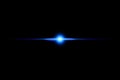 Shape, Single Line, Light Beam, Spotlight, Star. Blue neon lines with light effects isolated on black transparent